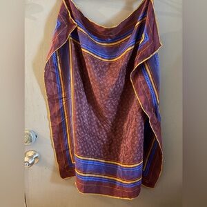 Evan picone 100 % silk paisley square Brown and Blue Patterned Scarf